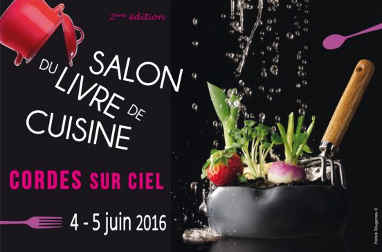 Affiche du Salon du Livre de Cuisine de Cordes sur Ciel